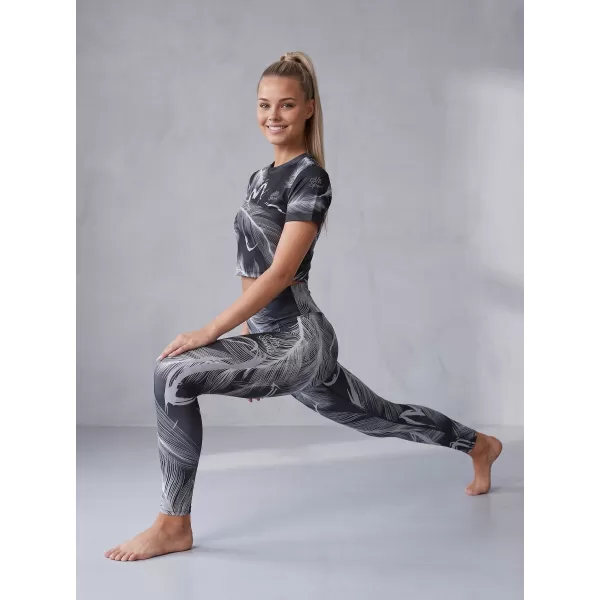  Dámské dlouhé legíny premium ALTISPORT VOJ/ALW001LEG01 ČERNÁ/ŠEDÁ 