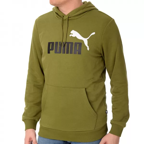  Pánská mikina PUMA ESS+ 2 COL BIG LOGO HOODIE 586765-35 GREEN 