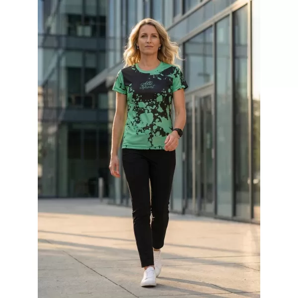  Dámské funkční triko premium ALTISPORT VOJ/ALW012TR01 ČERNÁ/TYRKYSOVÁ 