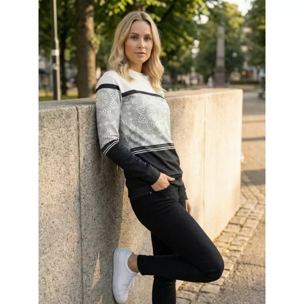  Dámská mikina premium ALTISPORT VOJ/ALW023MI01 ČERNOBÍLÁ 