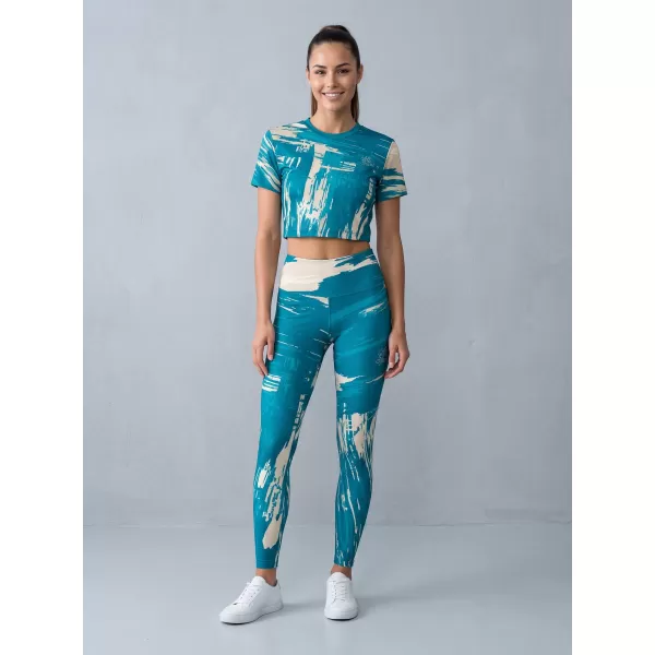  Dámské dlouhé legíny premium ALTISPORT VOJ/ALW010LEG01 PETROLEJOVÁ/HNĚDÁ 
