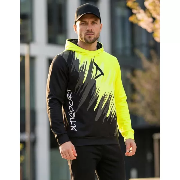  Pánská funkční mikina premium ALTISPORT VOJ/ALM006MI01 ČERNOŽLUTÁ 