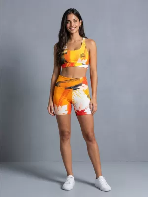 Dámské krátké legíny premium ALTISPORT VOJ/ALW019LEG03 ORANŽOVÁ