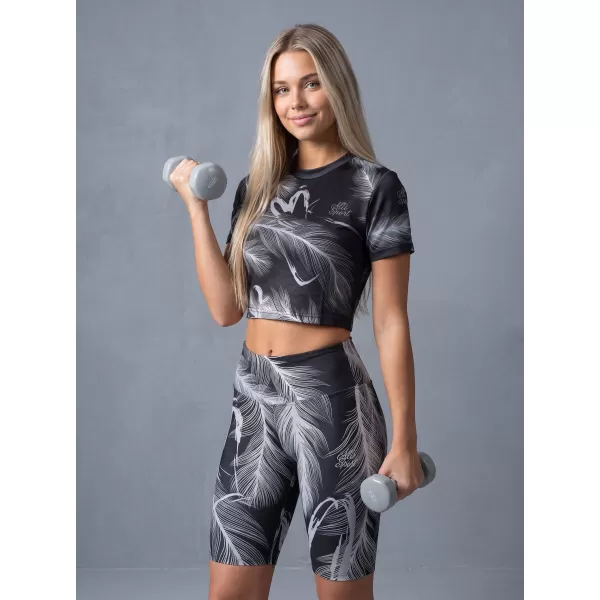  Dámské legíny nad kolena premium ALTISPORT VOJ/ALW001LEG02 ČERNÁ/ŠEDÁ 
