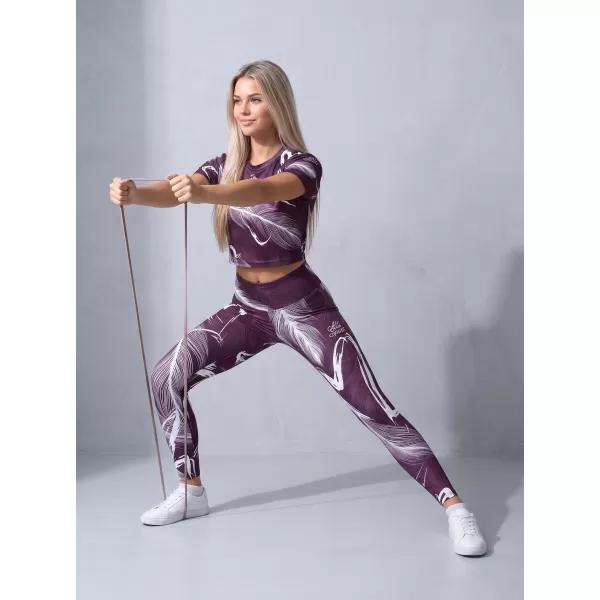 Dámské dlouhé legíny premium ALTISPORT VOJ/ALW001LEG01 FIALOVÁ/BÍLÁ 