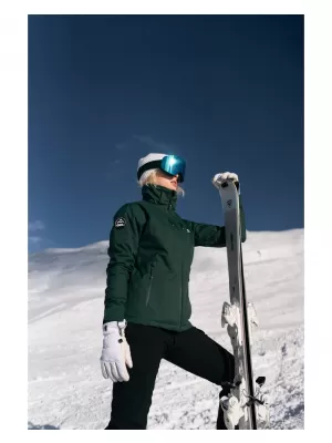 Dámská lyžařská bunda NORDBLANC ZENITH NBWJL7929 TMAVĚ ZELENÁ