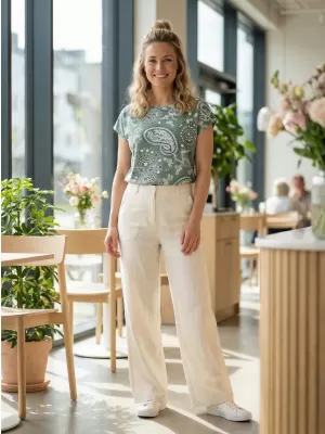 Dámské triko SAM 73 MARGARITA WT 903 ZELENOŠEDÁ