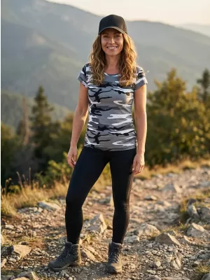 Dámské triko ALTISPORT NoPrint NP/ALW22C CAMOUFLAGE GRAY