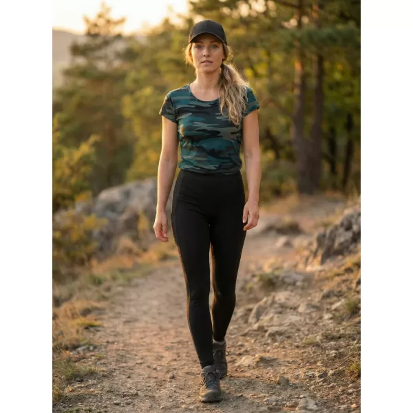  Dámské triko ALTISPORT NoPrint NP/ALW22C CAMOUFLAGE/PETROL 