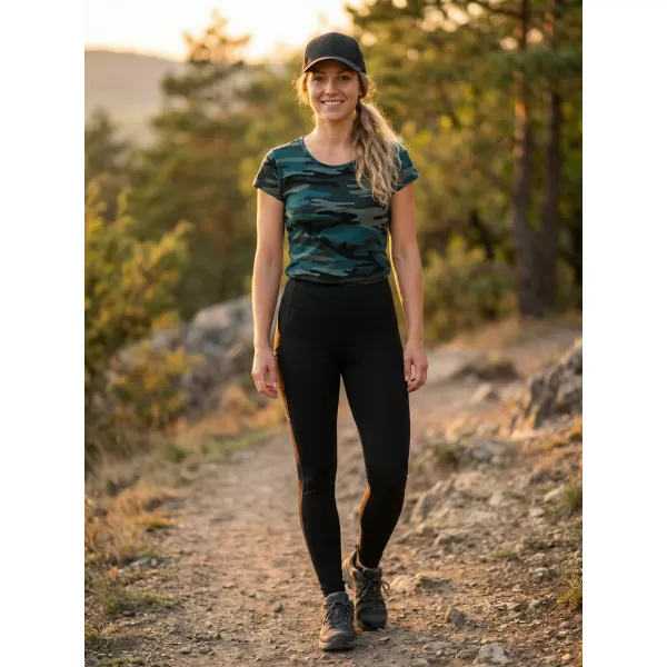  Dámské triko ALTISPORT NoPrint NP/ALW22C CAMOUFLAGE/PETROL 