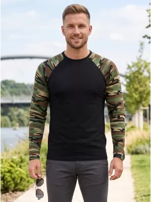 Pánské triko s dlouhým rukávem ALTISPORT NoPrint NP/ALM661 CAMOUFLAGE BROWN