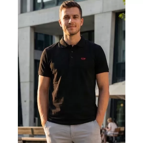 Pánské triko KIXMI SPENCER ČERNÁ/ČERVENÁ 