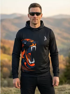 Pánská funkční mikina premium ALTISPORT VOJ/ALM029MI01 ČERNOORANŽOVÁ