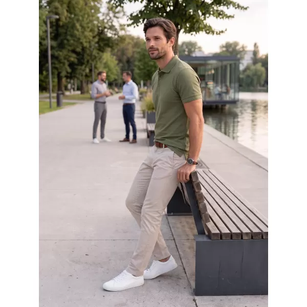  Pánské triko s límečkem ALTISPORT NoPrint NP/ALM302 KHAKI 