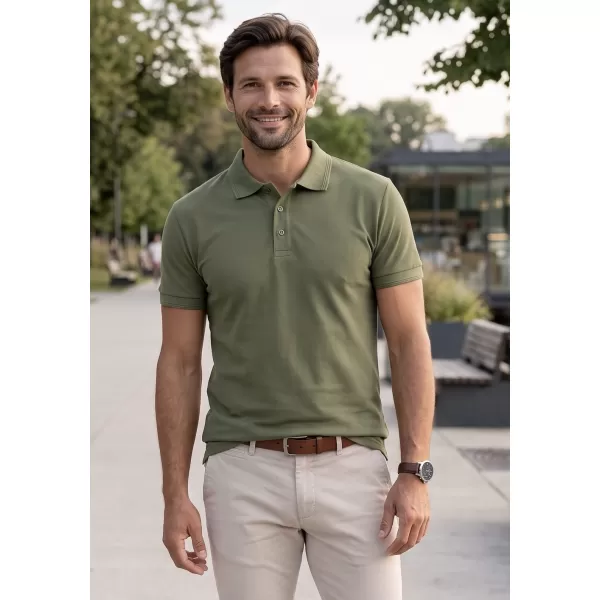  Pánské triko s límečkem ALTISPORT NoPrint NP/ALM302 KHAKI 