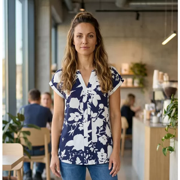  Dámská halenka KIXMI SABINE TMAVĚ MODRÁ 