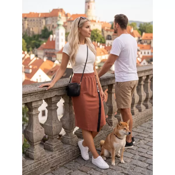  Dámská sukně KIXMI SIBILA HNĚDÁ/KRÉMOVÁ 