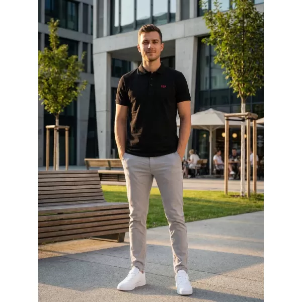  Pánské triko KIXMI SPENCER ČERNÁ/ČERVENÁ 