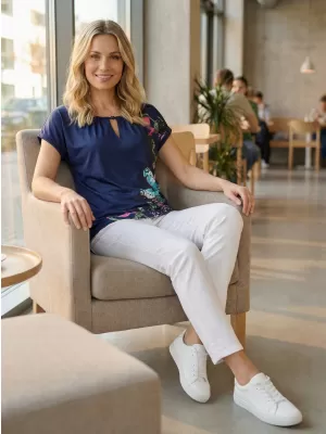 Dámské triko ALTISPORT CARINE TMAVĚ MODRÁ