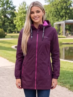 Dámský kabát ALTISPORT CHELSIE FIALOVÁ/RŮŽOVÁ