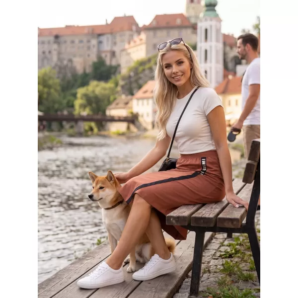  Dámská sukně KIXMI SIBILA HNĚDÁ/KRÉMOVÁ 