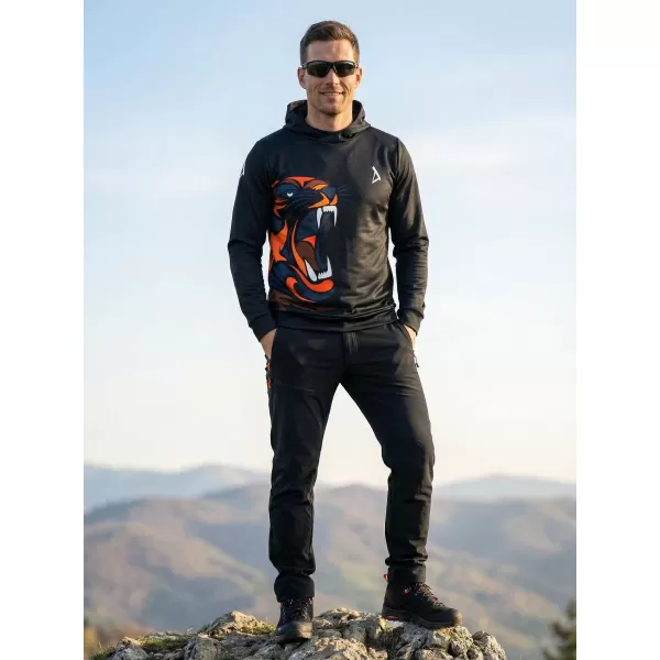  Pánská funkční mikina premium ALTISPORT VOJ/ALM029MI01 ČERNOORANŽOVÁ 