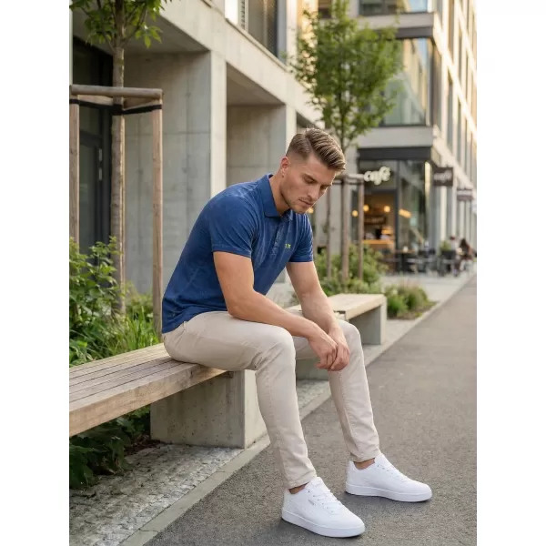  Pánské triko KIXMI SPENCER TMAVĚ MODRÁ/ZELENÁ 