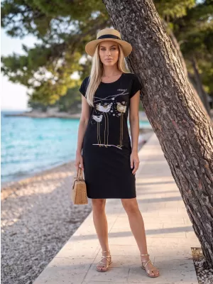 Dámské šaty ALTISPORT ALW043178 ČERNOZLATÁ