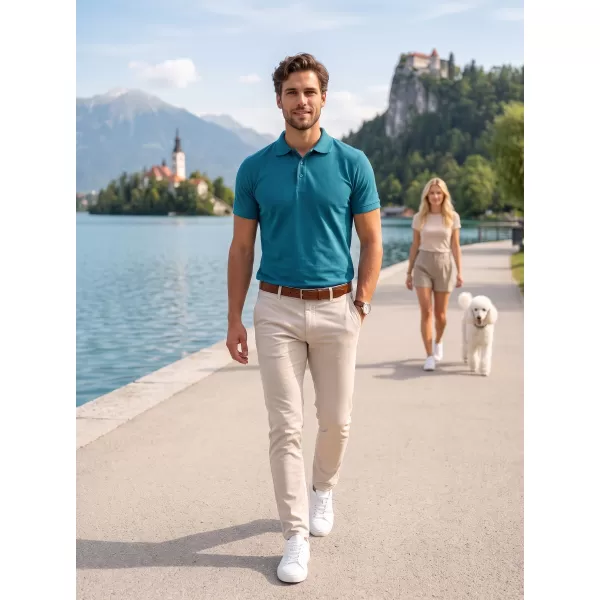  Pánské triko s límečkem ALTISPORT NoPrint NP/ALM302 TMAVÝ TYRKYS 
