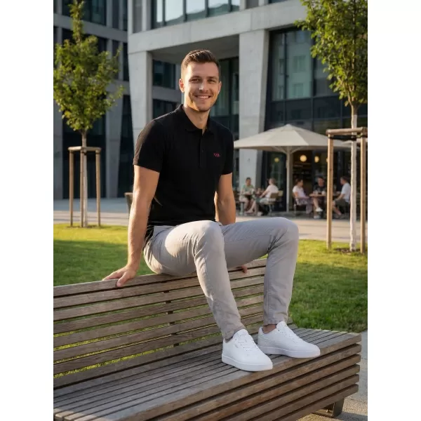  Pánské triko KIXMI SPENCER ČERNÁ/ČERVENÁ 