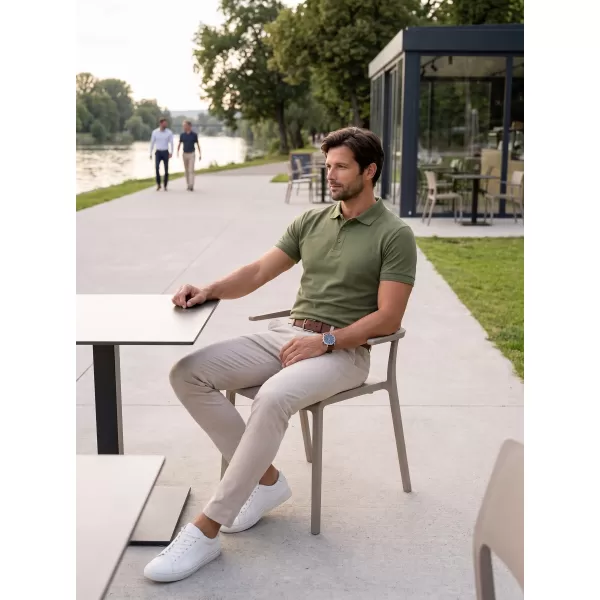  Pánské triko s límečkem ALTISPORT NoPrint NP/ALM302 KHAKI 