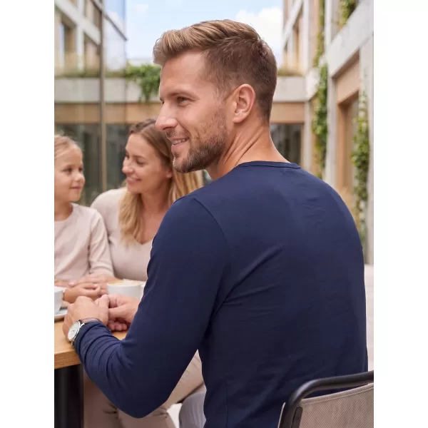 Pánské triko s dlouhým rukávem ALTISPORT NoPrint NP/ALM911 NÁMOŘNÍ MODRÁ 