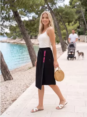 Dámská sukně KIXMI SIBILA ČERNÁ/RŮŽOVÁ
