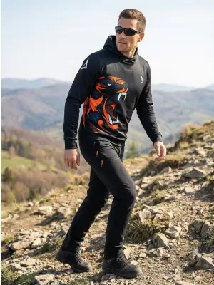 Pánská funkční mikina premium ALTISPORT VOJ/ALM029MI01 ČERNOORANŽOVÁ