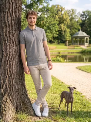 Pánské triko s límečkem ALTISPORT NoPrint NP/ALM302 TMAVĚ ŠEDÝ MELÍR