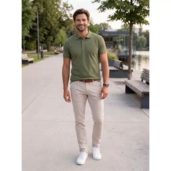  Pánské triko s límečkem ALTISPORT NoPrint NP/ALM302 KHAKI 