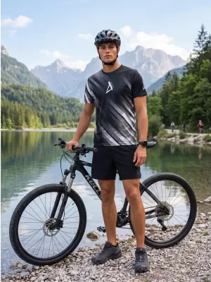 Pánské funkční tričko premium ALTISPORT VOJ/ALM028TR01 ČERNOBÍLÁ