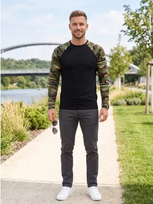 Pánské triko s dlouhým rukávem ALTISPORT NoPrint NP/ALM661 CAMOUFLAGE BROWN