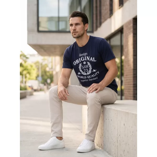  Pánské triko SAM 73 MAVERICK MT 838 TMAVĚ MODRÁ 