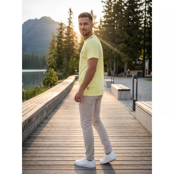  Pánské triko SAM 73 FABIO MT 842 SVĚTLE ŽLUTÁ 