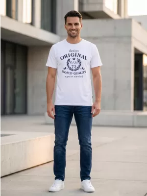 Pánské triko SAM 73 MAVERICK MT 838 BÍLÁ