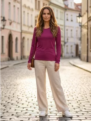 Dámské triko s dlouhým rukávem ALTISPORT NoPrint NP/ALW931 FUCHSIOVÁ