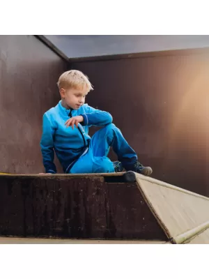 Dětská fleecová mikina WAMU MOZAIKA MODRÁ