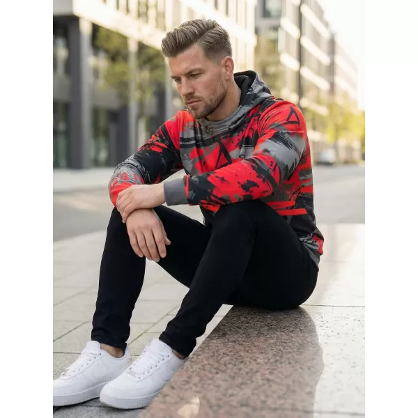  Pánská mikina premium ALTISPORT VOJ/ALM014MI01 ČERNOČERVENÁ 