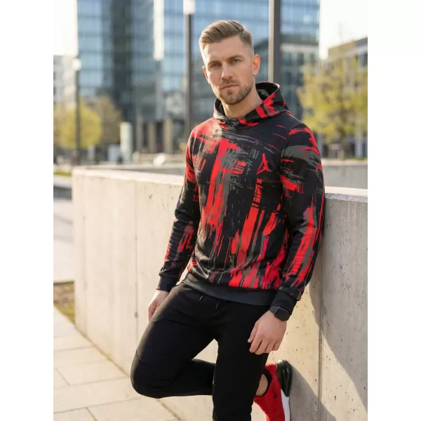  Pánská mikina premium ALTISPORT VOJ/ALM010MI01 ČERNOČERVENÁ 
