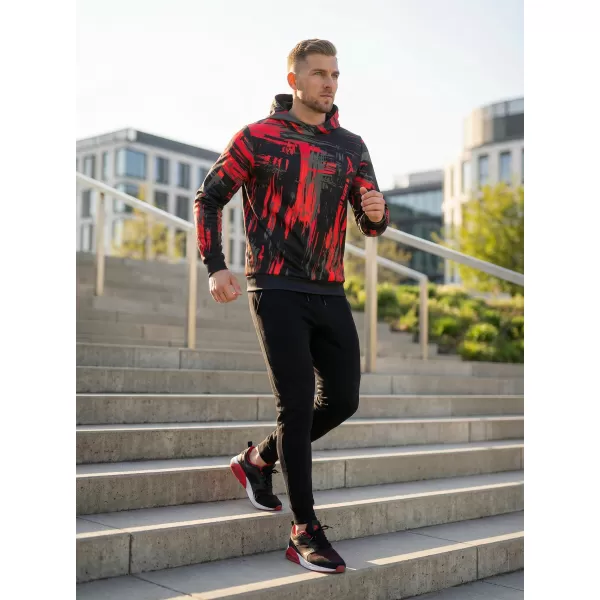  Pánská mikina premium ALTISPORT VOJ/ALM010MI01 ČERNOČERVENÁ 