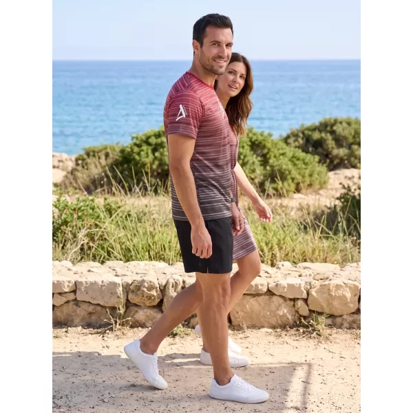  Pánské funkční triko premium ALTISPORT VOJ/ALM031TR01 ČERNÁ/VÍNOVÁ 