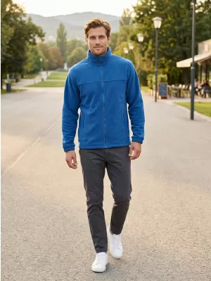Pánská fleece mikina ALTISPORT NoPrint NP/ALM105 AZUROVĚ MODRÁ