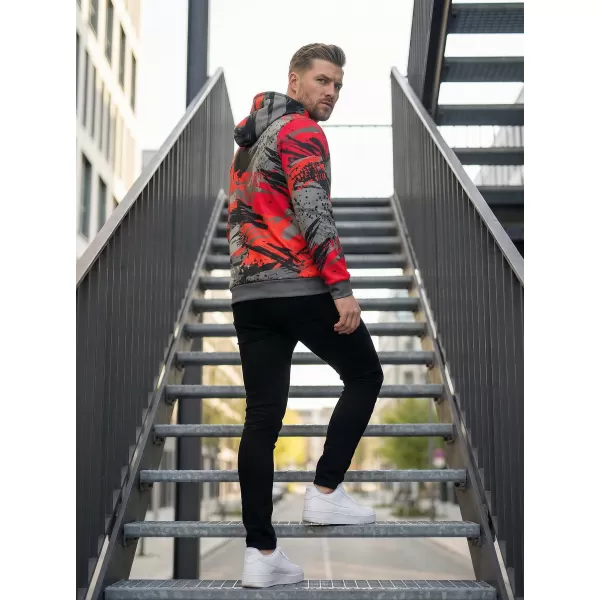  Pánská mikina premium ALTISPORT VOJ/ALM014MI01 ČERNOČERVENÁ 