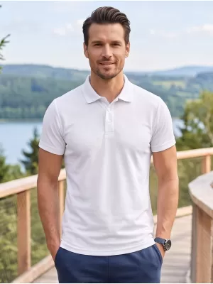 Pánské triko s límečkem ALTISPORT NoPrint NP/ALM712 BÍLÁ
